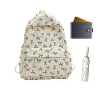Bow Backpack for Girls, 32x15x43cm Aesthetic School Bag