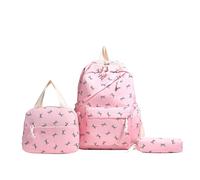 Bow Backpack for Women, Aesthetic Nylon Backpack, Cute Kawaii Backpack Set Bowknot Pattern Hiking Backpacks Men Mesh, pink, Einheitsgröße, Daypack Backpacks