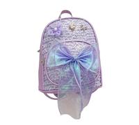 Bow Backpack School Bag for Girls Kids School Bag, Black Lightweight Bookbag with Comfortable Shoulder Straps, Roomy Main Compartment, Stylish Accessory Sequin Design