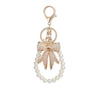 Bow Bag Pendant, Sparkling Rhinestone Charm, White Accessory with Cute Look, Elegant Decoration with Glitter Effect, 5.91 x 5.91 x 1.18 Inch Fashion Items, Keychain Pendant for Backpack