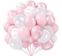 Bow Balloons 143 Pcs,Pink Party Decorations,32Pcs Pink Balloons and 100 Pcs DIY Mini Bows for Birthday Baby Shower Tying The Knot Bridal Shower Bachelorette Decorations