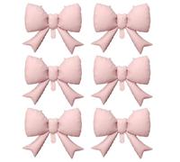 Bow Balloons Large - 6 Pieces Valentine's Day Decor, Holiday Photo Prop Balloon Ribbon Inflatables Knot | Festive Bubbles for Homeowners Office School Birthday Party Bridal Shower Wedding Holida