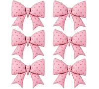 Bow Balloons, Pink Bow Balloons Set of 6, Large Pink Bow Decorations for Ladies Birthday Parties and Bridal Engagements, Romantic Party Decoration Supplies with Elegant Bow Design