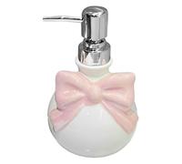 Bow Bathroom Decor, Bow Soap Dispenser, 350ml/12oz Cute Ceramic Soap Dispenser with Silver Pump Hand Lotion Liquid Refillable for Bathroom Kitchen Decor