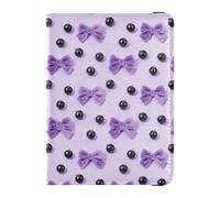 Bow Blueberry Blue Travel Wallet Leather Passport Holder Large Capacity Passport Covers for Men Trip Must Haves Accessories, Bow Blackcurrant Purple, One Size, Fashion