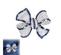 Bow Brooches for Women UK, Modesty Pins for Dresses, Vintage Dress Collars Shawls Decoration Brooch Pin, Fashion Brooches for Women Girl Clothing Jewelry Accessories Gift (Blue)