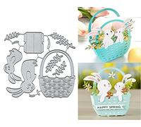 Bow Bunny Basket Metal Die Cuts,Flower Leaf Rabbit Leaf Basket Bowtie Cutting Dies Cut Stencils DIY Scrapbooking Decorative Embossing Paper Scrapbooking Card Making