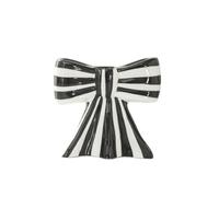 Bow Candle Holder - French Romantic Ceramic Candlestick Holders for Wedding Table Decor, Candlelight Dinner Atmosphere & Festival Party(Black)