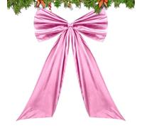 Bow Christmas Decoration - 25×41 Inches Extra Large Bow With Straps | Festive Red Decor With Double-Sided Tape For Easy Hanging | Christmas, Tree Door Window Party Wedding Background
