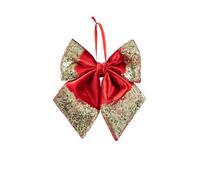 Bow Christmas Ornament 25cm Glitter Tree Hanging Decoration Xmas Party