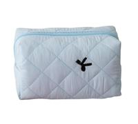 Bow Cosmetic Bag - Make Up Bag with Bows, Pencil Picche | Large Aesthetics Travel Agency Organiser - Accessories for Women, Light Blue1, see description, See description