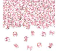 Bow Cowgirl Party Decorations 200pcs Pink Bow Cowgirl Theme Confetti Western Cowgirl Table Decors Rodeo Wild West Bachelorette Bridal Shower Decors Boot Bowknot Horseshoe Hat Birthday Party Supplies