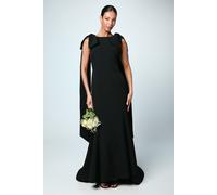 Bow Detail Button Back Column Maxi Bridesmaid Dress Coast Black 12