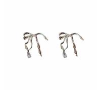 Bow earring for women; small group design sense; French irregular ; light luxury advanced sense;