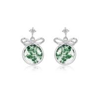Bow Earringfor Women Knot Drop Cute Natural MosAgate Valentine presentJewelry