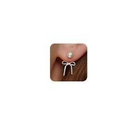 Bow Earrings for Women Gold Bow Earrings Pearl Bow Earrings Pearl Drop Earrings Elegant Pearl Earrings Sweet Bowknot Ribbon Earrings Bridal Earrings for Wedding Christmas Jewelry Gifts Stocking