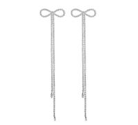 Bow Earrings for Women Long Tassel Rhinestone, 15cm (5.9in) Statement Dangle Earrings for Party Evening Gala Prom (816378S