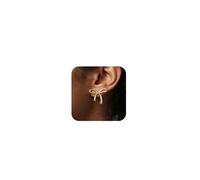 Bow Earrings for Women Ribbon Dangle Stud Earrings Bow Jewelry Trendy Stuff Christmas Gifts, Brass, No Gemstone