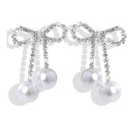 Bow Earrings for Women Trendy Gold Pearl Drop Dangle Earrings Bowknot Stud Wedding Party Daily Jewelry Accessory Gifts for Her Christmas Stocking Stuffers