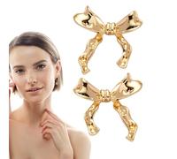 Bow Earrings Gold Silver, 1/2 Pairs Gold Silver Bow Classic Ribbon Stud Earrings Trendy Jewellery, Fashion Gold Silver Bow Earrings Studs For Friends