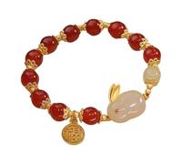 Bow Earrings Natural Gold Branch Jade Women Golden Branches And Jade Leaves Bracelet Double Layer Bracelet Watch for Ladies (Red, One Size)