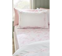 Catherine Lansfield Bow Super King Fitted Sheet White/Pink