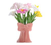 Bow Flower Vase - Ceramic Bow Display Centrepiece Tabletop - Decorative Flower Vase | Tabletop Decoration for Living Room Dining Room Kitchen Mantel Bookshelf Home Working Place Cafe Coffee S