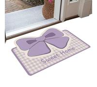 Bow Foot Mat,Bow Rug - Welcome Mat Non-Slip Water Absorbent - Quick Dry Bathroom Entrance Door Floor Cushion for Women and Girls