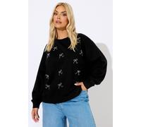 Bow Front Sweatshirt Yours Black 26-28