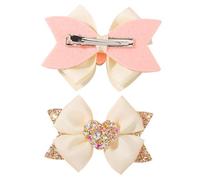 Bow Hair Clip 2 Pieces Non Slip Sparkly Barrette