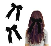 Bow Hair Clip,2Pcs Large Satin Hair Bows for Women Hairpins Velvet Barrettes Vintage French Big Bowknot Hairpins Long Ribbon Hair Accessories for Women Girls Gifts