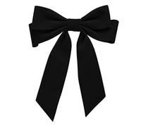 Bow Hair Clip, Black Velvet Hair Bow Clips, Vintage Hair Clip with Long Ribbon, French Hair Clips, Bowknot Hairpin, Satin Bow Hair Barrettes, Silk Hair Clip, Bowknot Hair Accessory