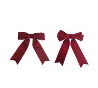 Bow Hair Clip, Velvet Hair Bows for Women Red Big Bowknot Hairpin French Clips with Long Ribbon Solid Color Barrette Clips Vintage Accessories for Women Girls