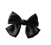 Bow Hair Clips Elegant Double Bow Hair Clip Silk Like Pin Retro Headbands With Clips Female Ponytail Accessories Girls(Black)