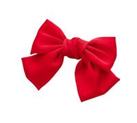 Bow Hair Clips Elegant Double Bow Hair Clip Silk Like Pin Retro Headbands With Clips Female Ponytail Accessories Girls(Red)