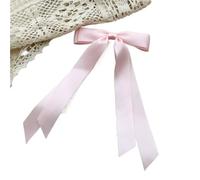 Bow Hair Clips Silky Satin Hair Bows Clip Versatile Ribbon Vibrant Ponytail Holder Accessories Slides Metal Clips Bow For Women(Light pink)