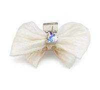 Bow Hair, Mesh Handmade, White Mesh Triangle Bow | Lightweight Build, Handmade Hairpin, Daily Wear , For Personal Use
