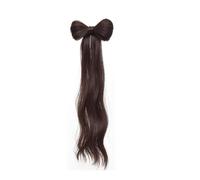 Bow Half Tied Synthetic Ponytail Clip, Fluffy Wavy Wig Braid Catch Clip, Party Dress Up Girl Extension Hair Accessories