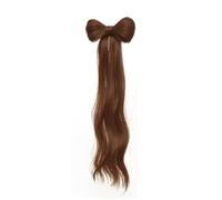 Bow Half Tied Synthetic Ponytail Clip, Fluffy Wavy Wig Braid Catch Clip, Party Dress Up Girl Extension Hair Accessories