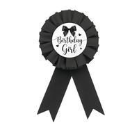 Bow Happy Birthday Tinplate Badge Pin, Black BowTie Big Sister Button Pin, Black Rosette Sister to Be Award Ribbon Button, Bow Theme 1st Birthday Party Supplies