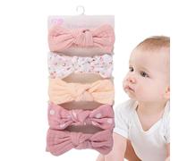 Bow Headbands for Girls - 18x3.5cm elastic Head Wrap, Comfortable Kids Headwraps, Set of 5 Stretchy Soft Knot Headbands | Stretchyy Softs Knots Headbandd, MultiWare Hair Accessories for Kid