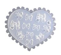 Bow Heart 3D Silicone Mold Nails Art Carving Mold for Nail Decorations Supplies Templates Maincure Tool Templates for Practice