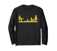 Bow Hunter Deer Forest Archery Wilderness Silhouette Long Sleeve T-Shirt