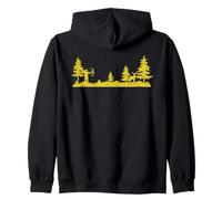 Bow Hunter Deer Forest Archery Wilderness Silhouette Zip Hoodie