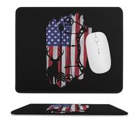 Bow Hunting U.S. Flag Non-Slip Mouse Pads Square Desk Mat Rubber Gaming Mousepad for Computer Laptop Gamers 9.8"x11.8"