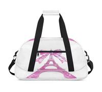 Bow Knot Eiffel Tower Duffel Bags for Women Men Kids Girls Boys Overnight Weekender Travel Bag 24L Sport Gym Duffel Bag Practice Tote Carry Bag