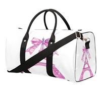 Bow Knot Eiffel Tower Travel Duffle Bag for Women Men Girls Boys Weekend Overnight Bags 22.7 L Tote Cabin Luggage Bag for Sports Gym Yoga