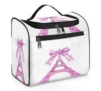 Bow Knot Eiffel Tower Travel Toiletry Bag for Women Men Kids Girls Boys 11.2 L Big Cosmetic Makeup Bag Hanging Wash Pouch Bag Toiletries Organizer Shower Bag