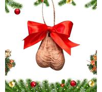 Bow-Knot Funny Christmas Tree Decorations - 3D Ballballs Rude Baubles Hanging Ornament for Xmas Prank Gift