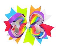 Bow-Knot Hair Clips Butterfly Knot Alligator Clip Hairpin Rainbow Color Bow-Knot With Wave Alligator Clip Cute Girl HairpinPractical design and Durable